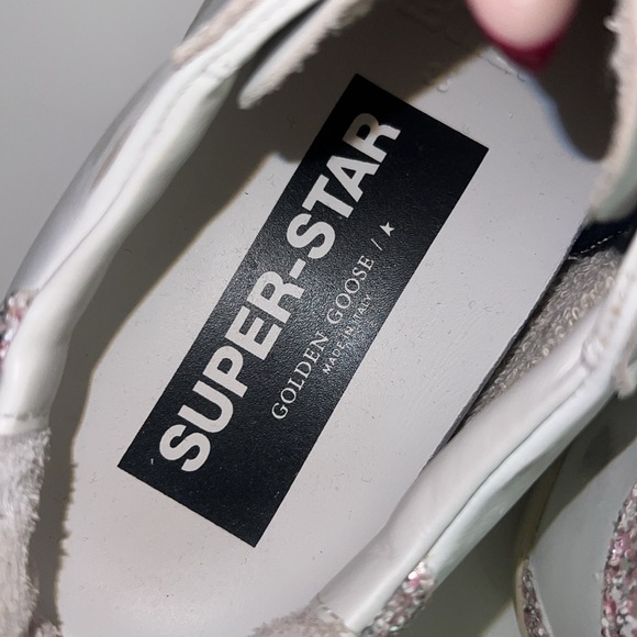 Authentic Golden Goose Super-Stars. Blue star with pink sparkles. Size 37 - Picture 4 of 6